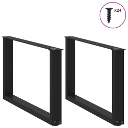 Nogi do stolika kawowego, 2 szt., czarne, 60x(42-43) cm, stal