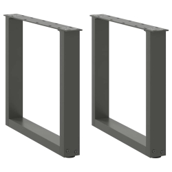 Nogi do stolika kawowego, 2 szt., antracyt, 50x(42-43) cm, stal