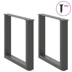 Nogi do stolika kawowego, 2 szt., antracyt, 50x(42-43) cm, stal