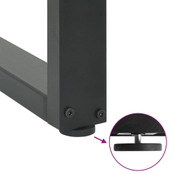 Nogi do stolika kawowego, 2 szt., antracyt, 50x(42-43) cm, stal