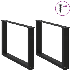 Nogi do stolika kawowego, 2 szt., czarne, 70x(42-43) cm, stal