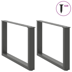 Nogi do stolika kawowego, 2 szt., antracyt, 70x(42-43) cm, stal