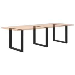 Nogi do stolika kawowego, 3 szt., czarne, 90x(72-73) cm, stal