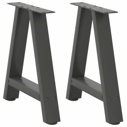 Nogi do stolika kawowego, 2 szt., antracyt, 38x(42-43) cm, stal