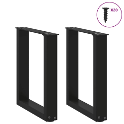 Nogi do stolika kawowego, 2 szt., czarne, 38x(42-43) cm, stal