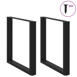 Nogi do stolika kawowego, 2 szt., czarne, 90x(72-73) cm, stal