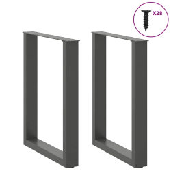 Nogi do stolika kawowego, 2 szt., antracyt, 70x(72-73) cm, stal