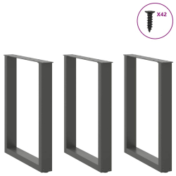 Nogi do stolika kawowego, 3 szt., antracyt, 70x(72-73) cm, stal