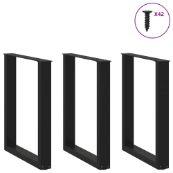 Nogi do stolika kawowego, 3 szt., czarne, 70x(72-73) cm, stal