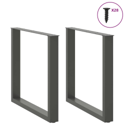 Nogi do stolika kawowego, 2 szt., antracyt, 80x(72-73) cm, stal