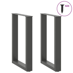 Nogi do stolika kawowego, 2 szt., antracyt, 50x(72-73) cm, stal