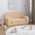 2-os. sofa dla dzieci, rozkładana, kremowa, miękki plusz