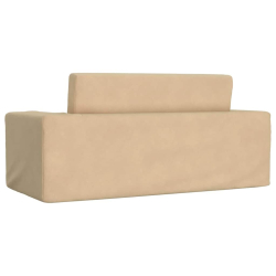 2-os. sofa dla dzieci, rozkładana, kremowa, miękki plusz