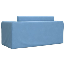 2-os. sofa dla dzieci, rozkładana, niebieska, miękki plusz