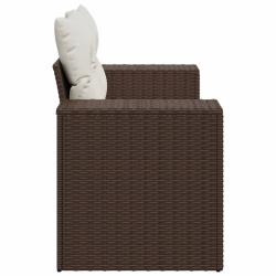 Sofa ogrodowa z poduszkami, 2-osobowa, brązowa, polirattan