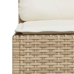 Sofa ogrodowa z poduszkami, 3-osobowa, beż, polirattan