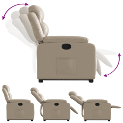 Podnoszony fotel rozkładany, cappuccino, obity sztuczną skórą