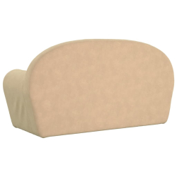 Sofa dla dzieci, 2-os. , kremowa, miękki plusz