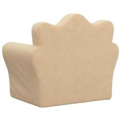 Sofa dziecięca, kremowa, miękki plusz