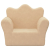 Sofa dziecięca, kremowa, miękki plusz