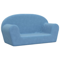 2-os. sofa dla dzieci, niebieska, miękki plusz