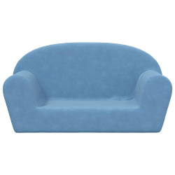 2-os. sofa dla dzieci, niebieska, miękki plusz