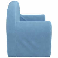 2-os. sofa dla dzieci, niebieska, miękki plusz
