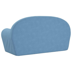 2-os. sofa dla dzieci, niebieska, miękki plusz