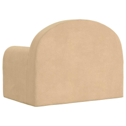 Sofa dziecięca, kremowa, miękki plusz