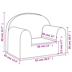 Sofa dziecięca, kremowa, miękki plusz