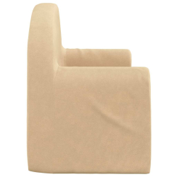 Sofa dla dzieci, 2-os. , kremowa, miękki plusz