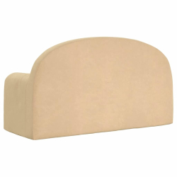 Sofa dla dzieci, 2-os. , kremowa, miękki plusz