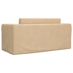2-os. sofa dla dzieci, rozkładana, kremowa, miękki plusz
