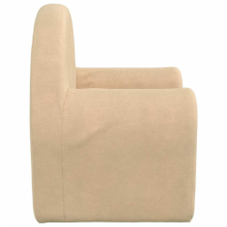 Sofa dziecięca, kremowa, miękki plusz