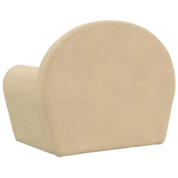 Sofa dziecięca, kremowa, miękki plusz