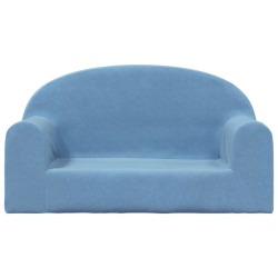 2-os. sofa dla dzieci, niebieska, miękki plusz