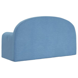 2-os. sofa dla dzieci, niebieska, miękki plusz