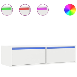 Szafka pod TV z oświetleniem LED, biała, 100x35,5x25 cm
