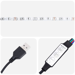 Szafka pod TV z oświetleniem LED, biała, 100x35,5x25 cm