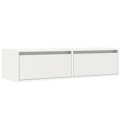Szafka pod TV z oświetleniem LED, biała, 100x35,5x25 cm