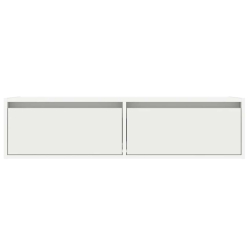 Szafka pod TV z oświetleniem LED, biała, 100x35,5x25 cm