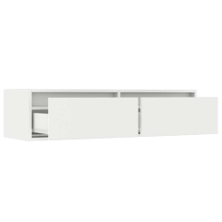Szafka pod TV z oświetleniem LED, biała, 100x35,5x25 cm