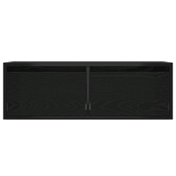 Szafka pod TV z oświetleniem LED, czarna, 75x35,5x25 cm