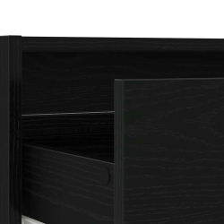 Szafka pod TV z oświetleniem LED, czarna, 75x35,5x25 cm