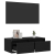 Szafka pod TV z oświetleniem LED, czarna, 75x35,5x25 cm