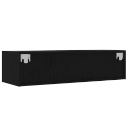 Szafka pod TV z oświetleniem LED, czarna, 100x35,5x25 cm