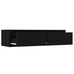 Szafka pod TV z oświetleniem LED, czarna, 100x35,5x25 cm