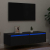 Szafka pod TV z oświetleniem LED, czarna, 100x35,5x25 cm