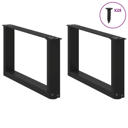 Nogi do stolika kawowego, 2 szt., czarne, 70x(30-31) cm, stal
