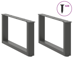 Nogi do stolika kawowego, 2 szt., antracyt, 70x(30-31) cm, stal